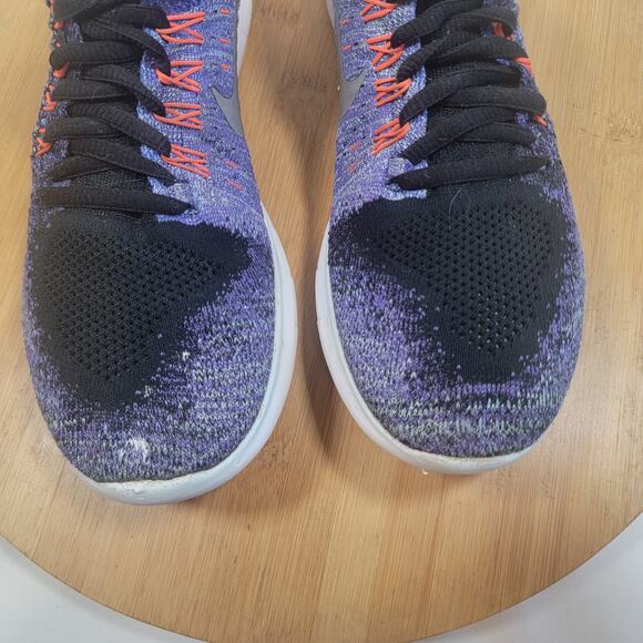 Nike Free RN Flyknit 2017 Running Sneakers Shoes Women 6.5 Purple Orange - Picture 6 of 14